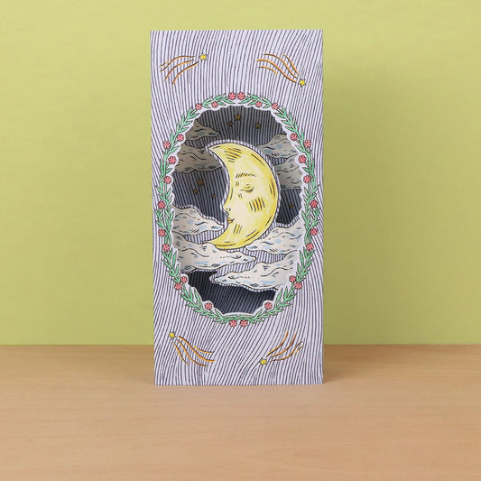 Magical Moon die-cut card by Fee Greening