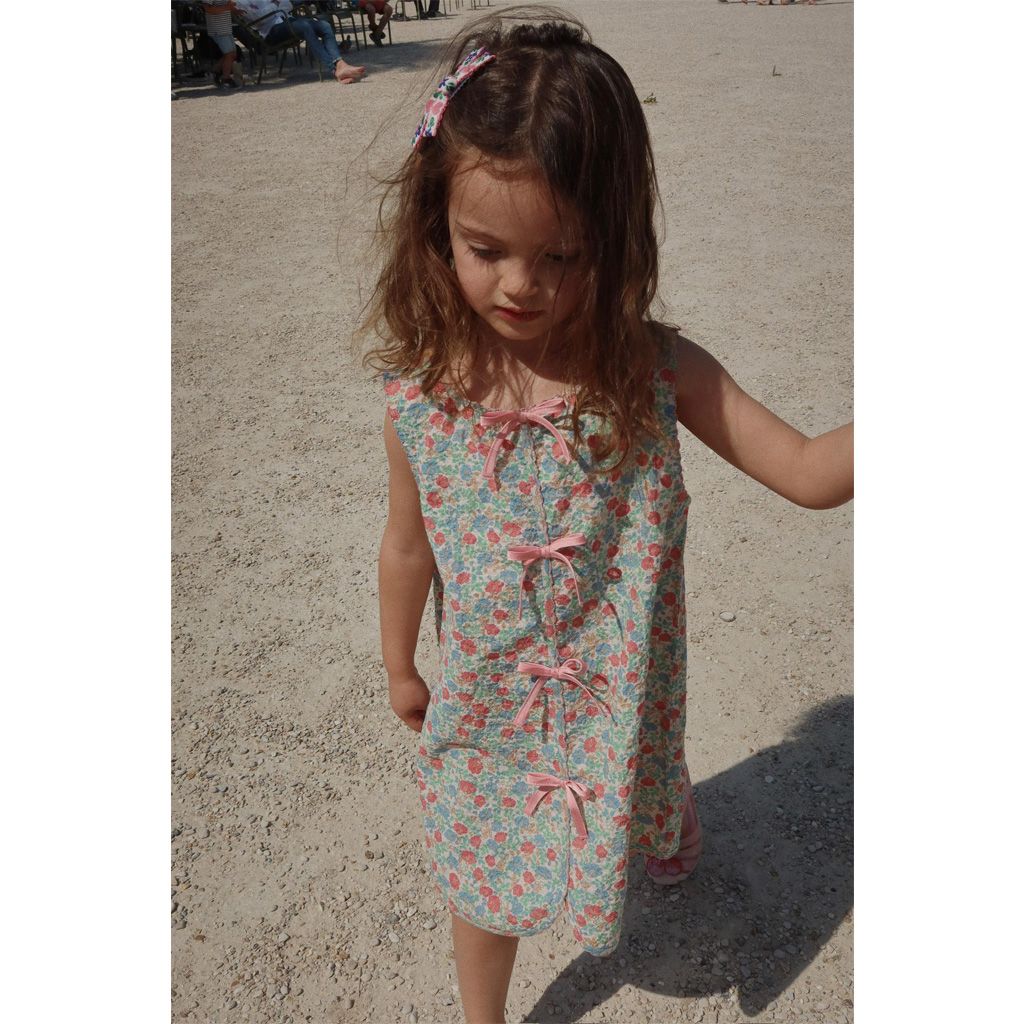 elin bow dress gots - fiola