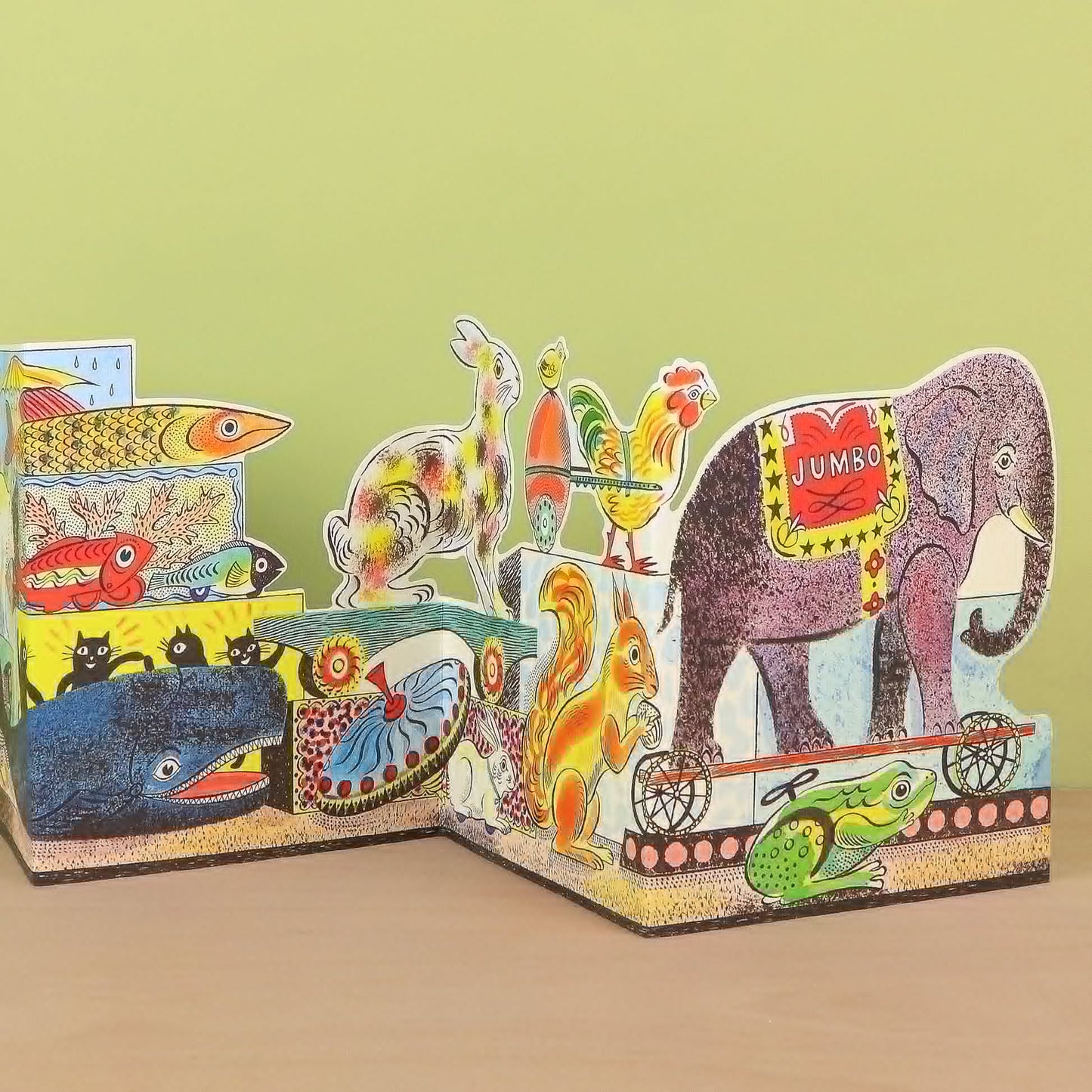 Tin Toys, Polar Bear To Elephant Die Cut die-cut card by Emily Sutton