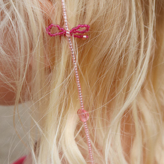 2 Pack Pearly Tassel Hair Clip – Pink Bow