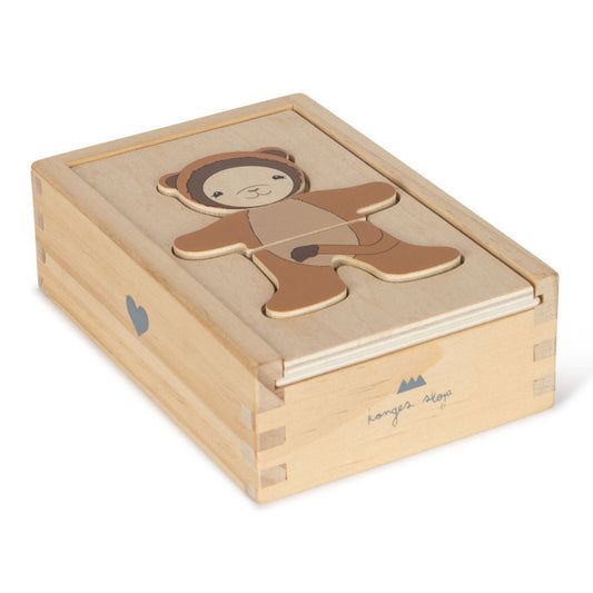 wooden dress up puzzle - animals