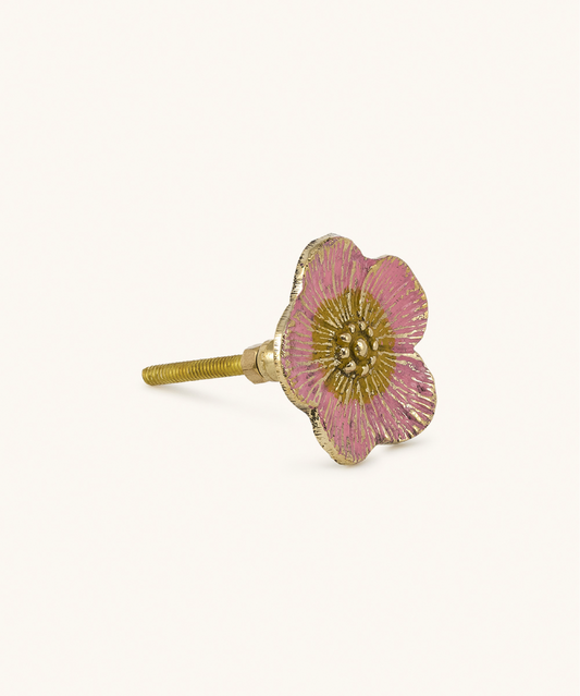 Faye Flower Knob Pink
