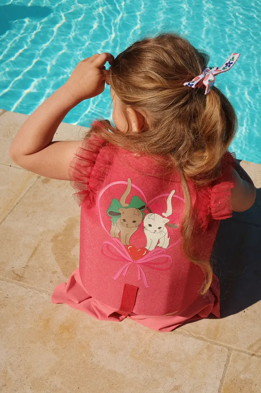 4 pack mini bow hair clips-white/rose