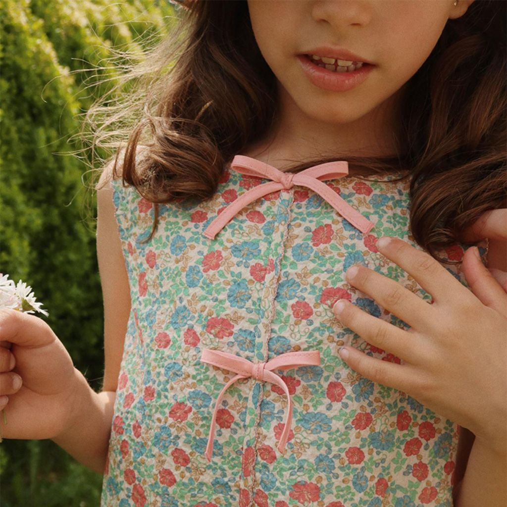 elin bow dress gots - fiola