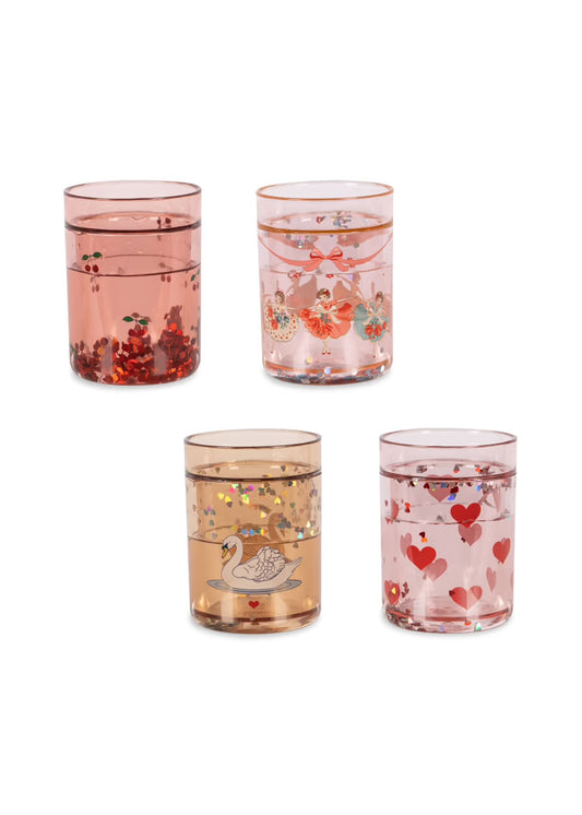 4 pack glitter cups - rose multi