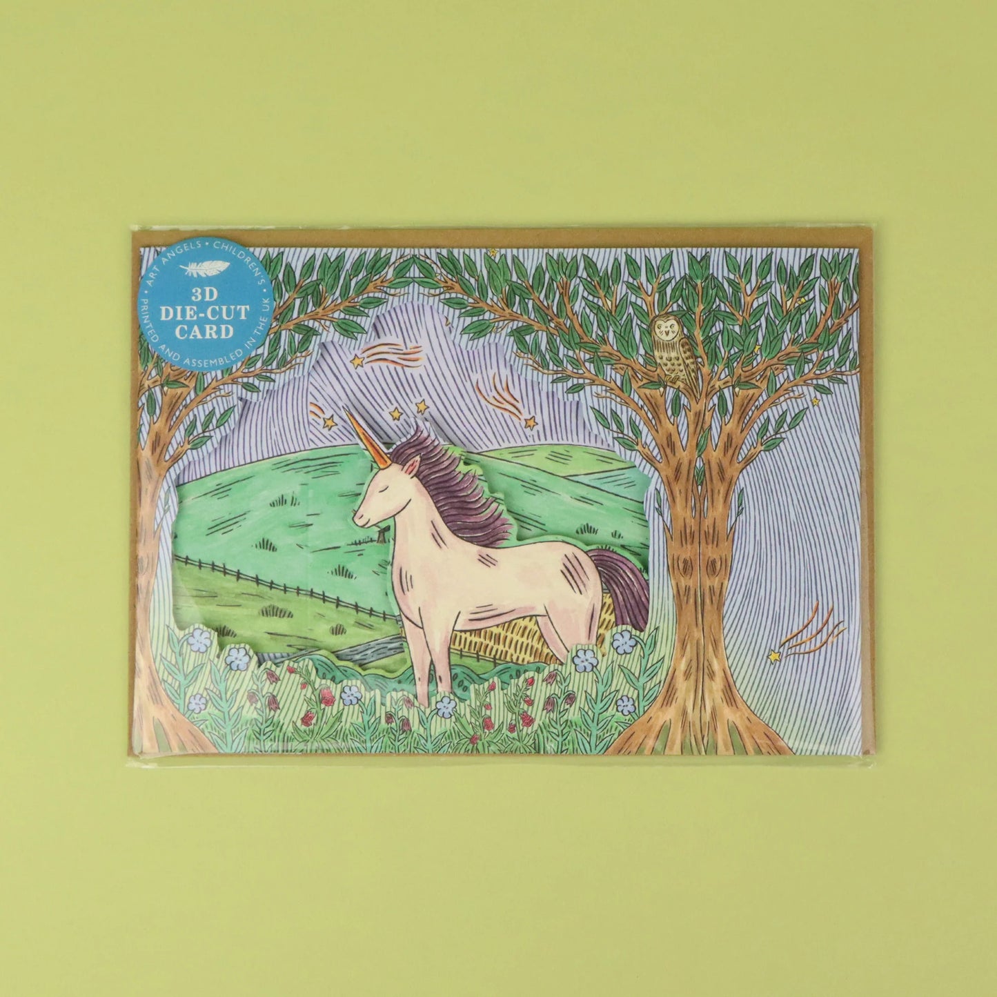 Twilight Unicorn die-cut card by Fee Greening