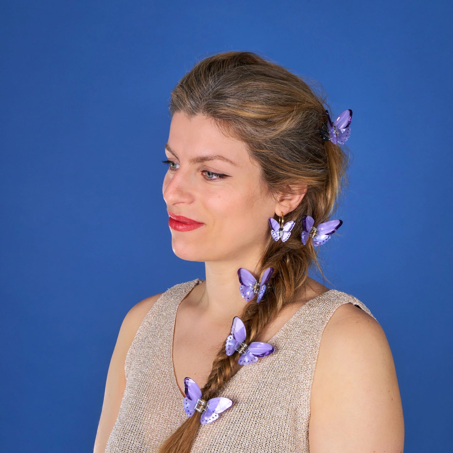 Purple Butterfly Mini Hair Claw