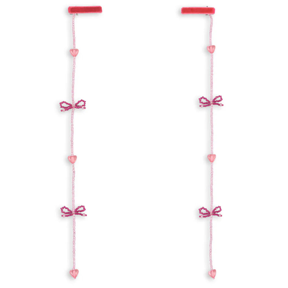 2 Pack Pearly Tassel Hair Clip – Pink Bow