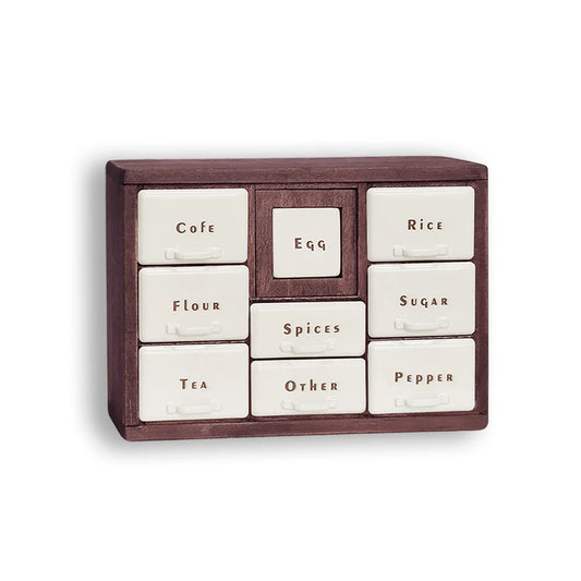 Vintage Spice Cabinet - Red Bean Color