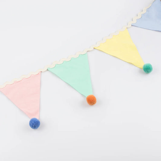 Pastel Pompom Flag Garland