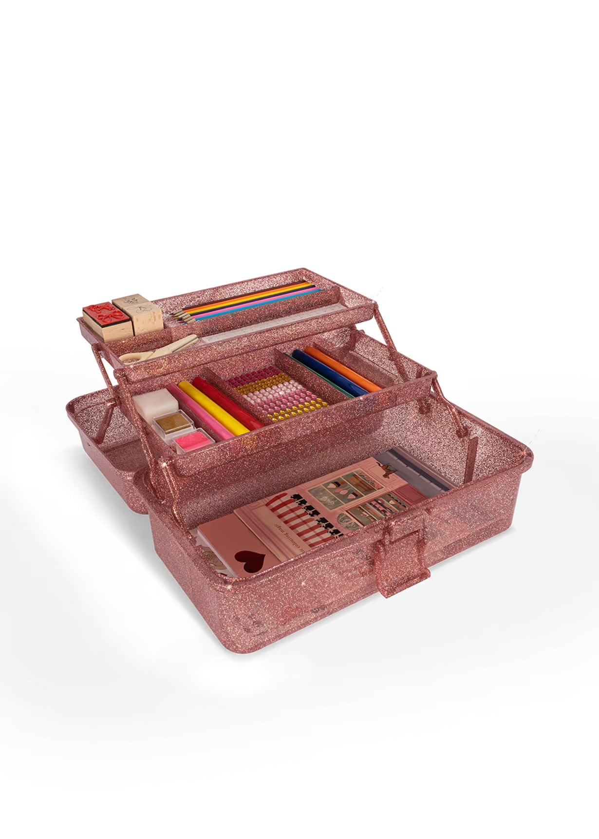 Creative art caddy -glitter rose