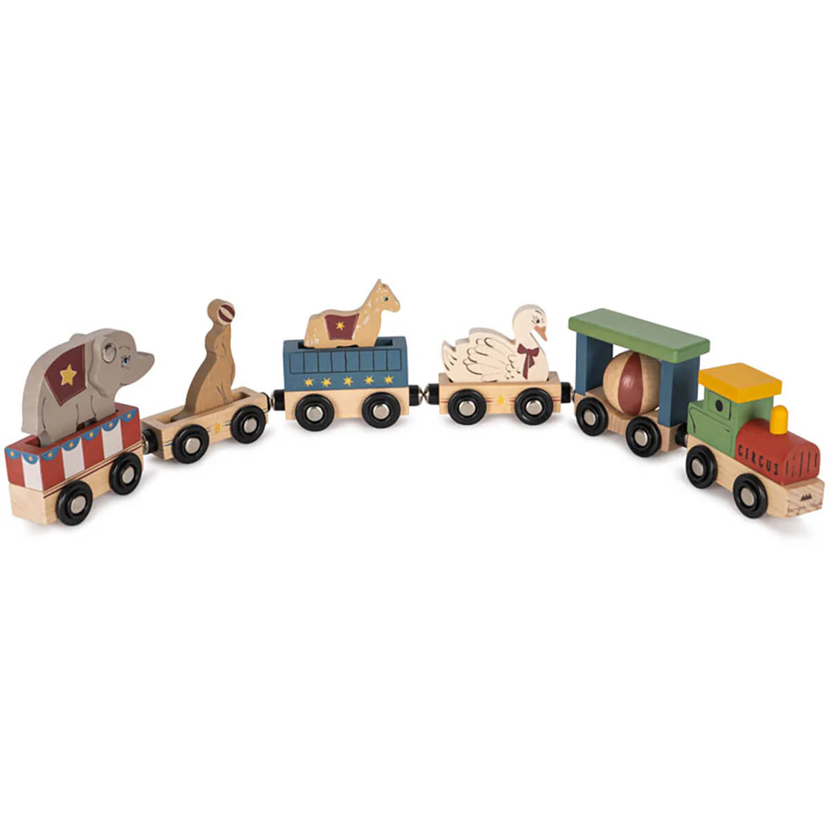 Wooden animal train