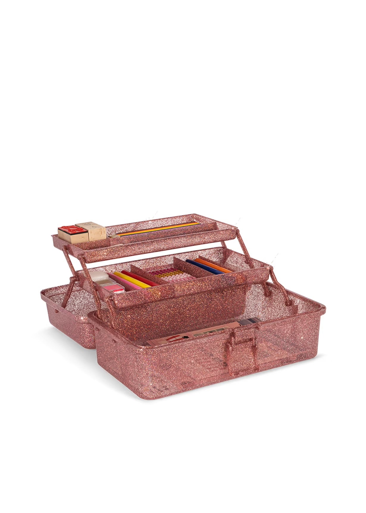 Creative art caddy -glitter rose