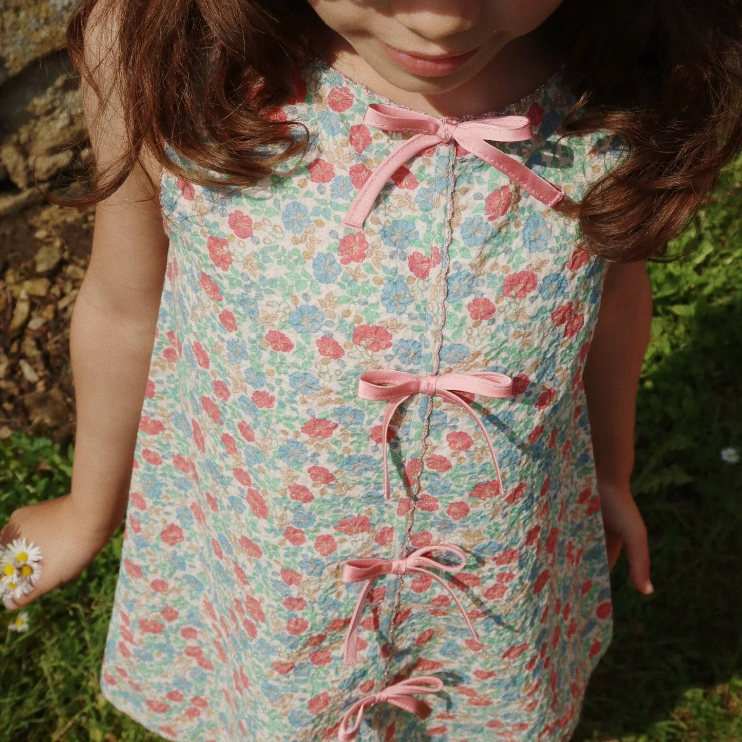 elin bow dress gots - fiola