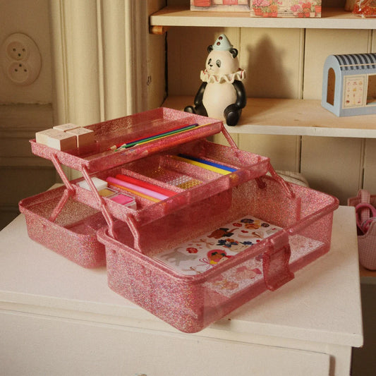 Creative art caddy -glitter rose