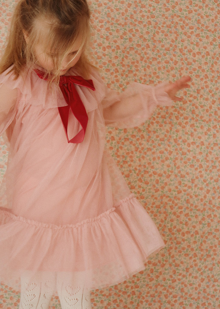 Bow dress - mellow rose