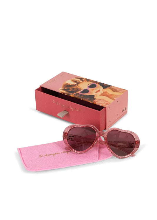 Sunglasses junior heart - cherry glitter