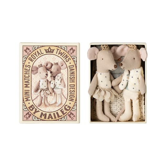 Royal twin mice, Little sister and brother in matchbox