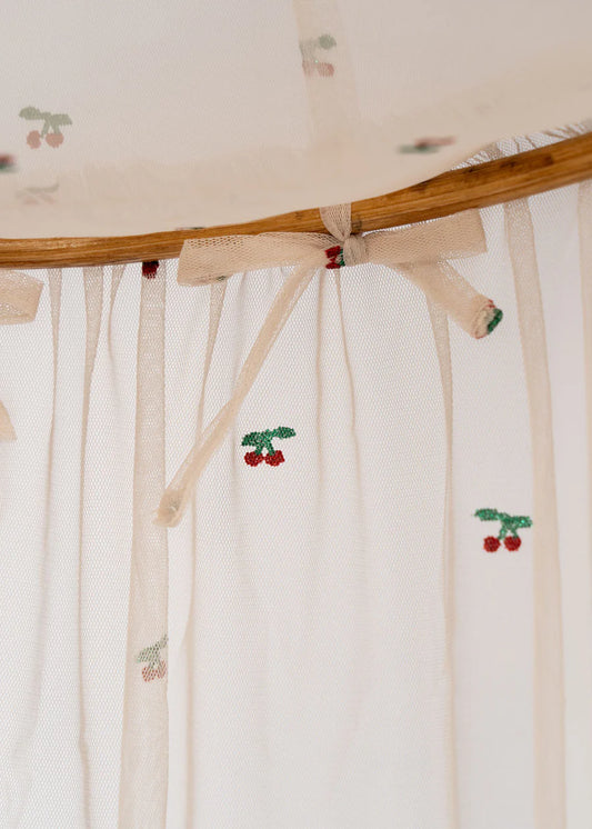 bed canopy tulle cherry glitter