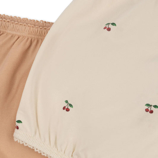 basic 2 pack bloomers gots - cherry/ toasted almond