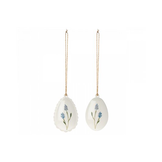 Easter egg ornament, 2 ass. - Blue