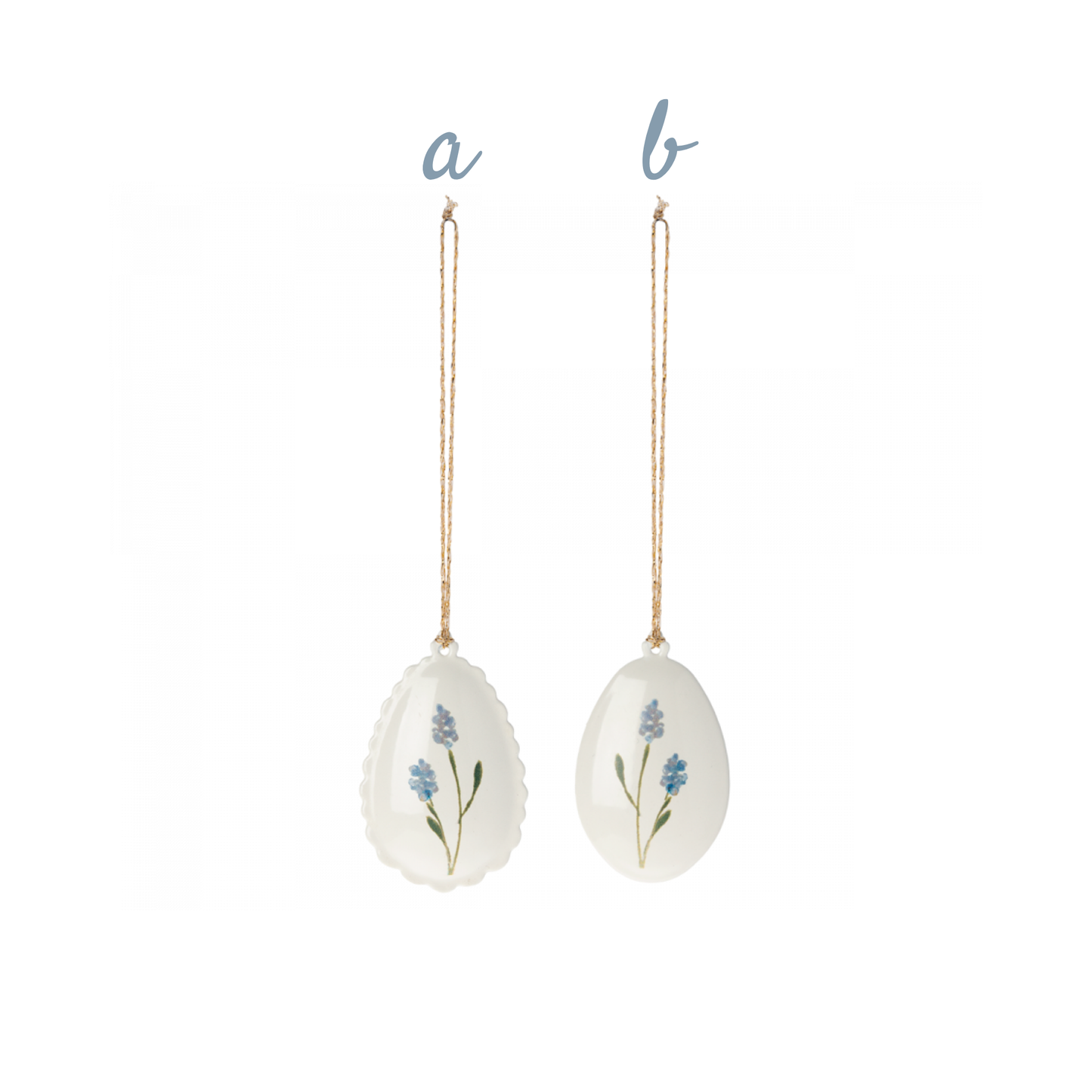 Easter egg ornament, 2 ass. - Blue