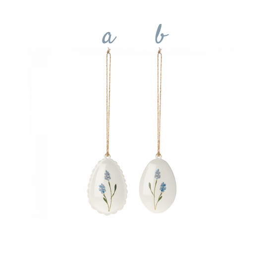 Easter egg ornament, 2 ass. - Blue