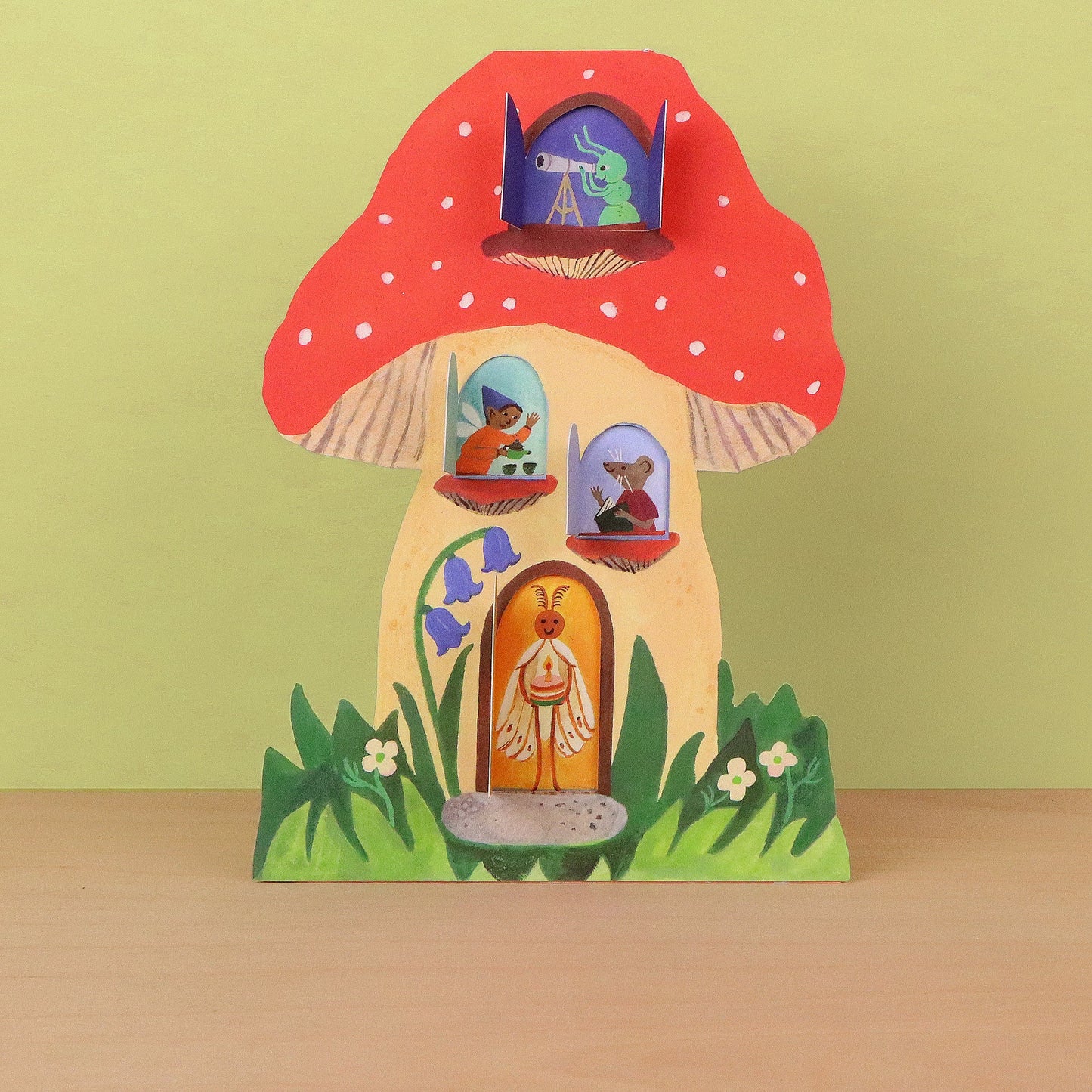 Toadstool Cottage die-cut card by Gemma Koomen
