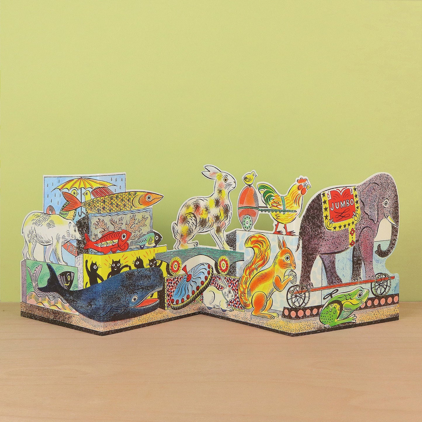 Tin Toys, Polar Bear To Elephant Die Cut die-cut card by Emily Sutton