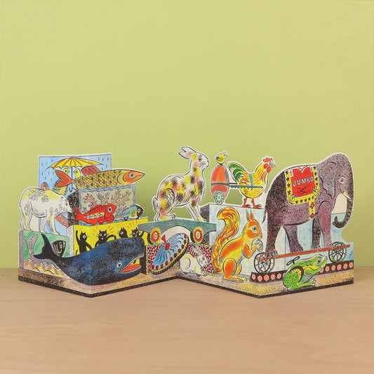 Tin Toys, Polar Bear To Elephant Die Cut die-cut card by Emily Sutton