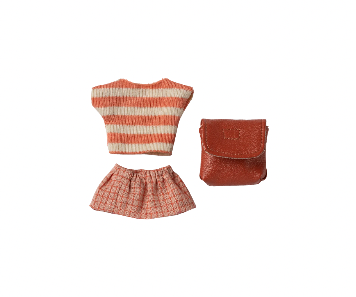 Clothes and bag, Big sister mouse - Coral