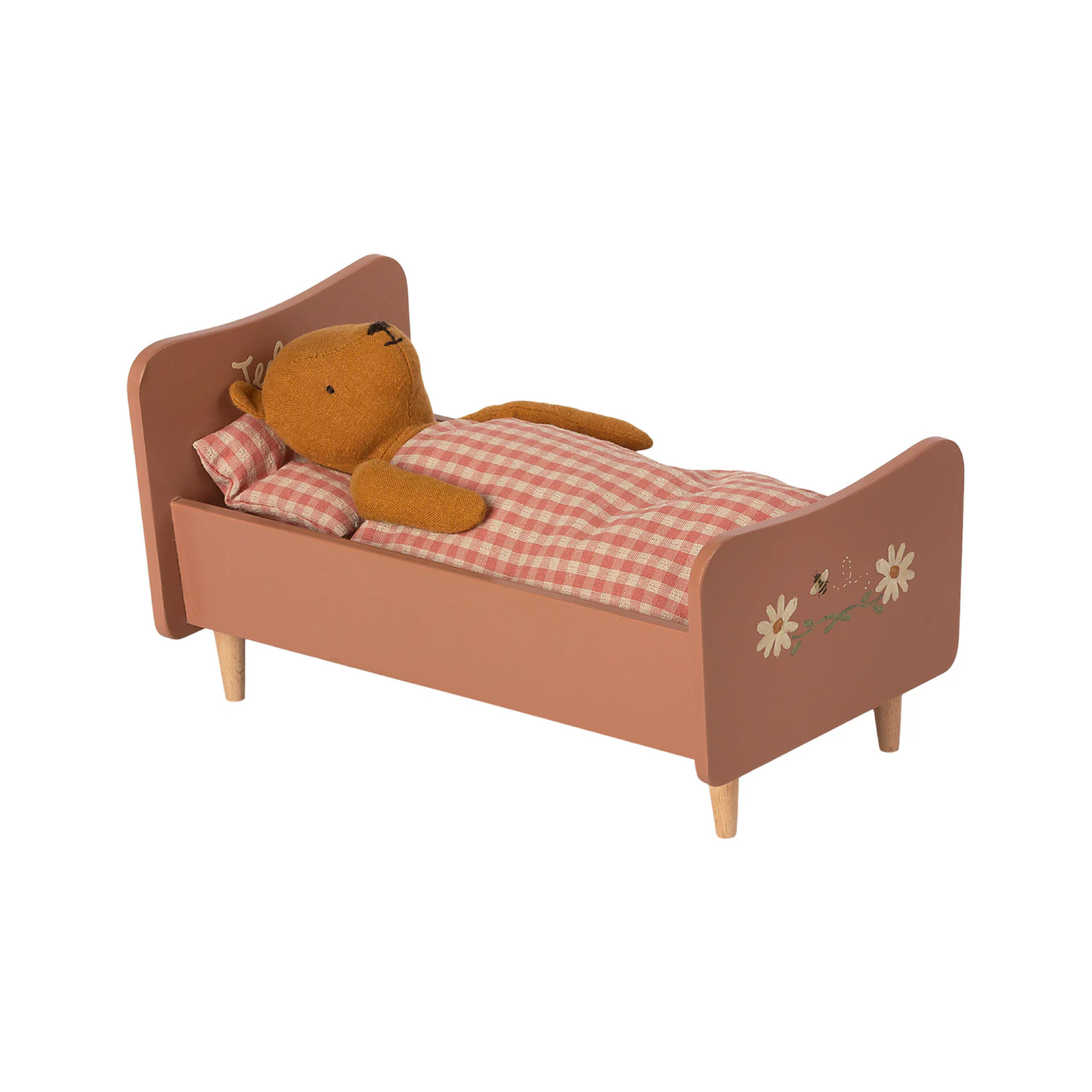 Wooden bed, Teddy mom - Rose