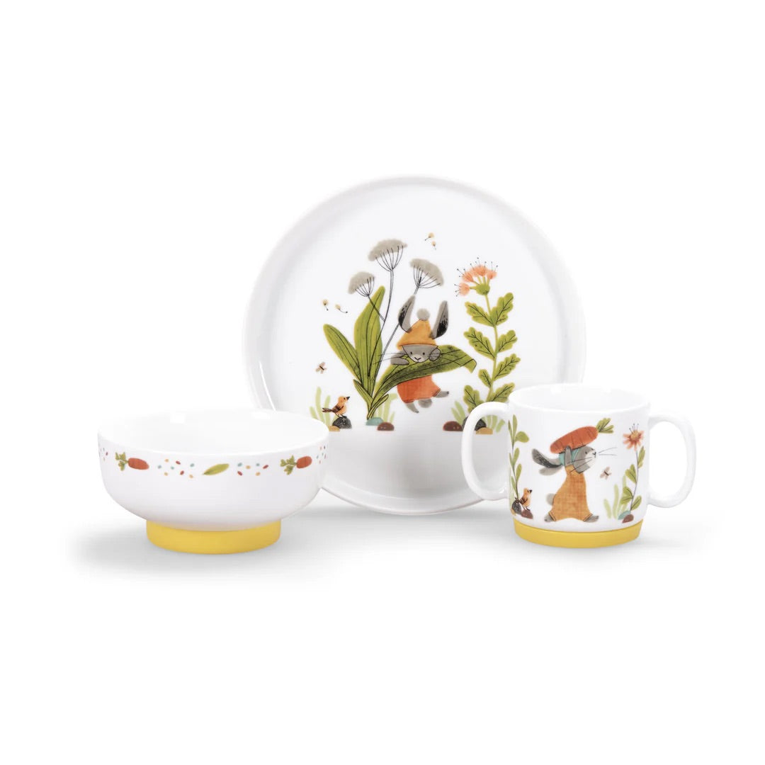 Porcelain dinnerware set, Trois petits lapins