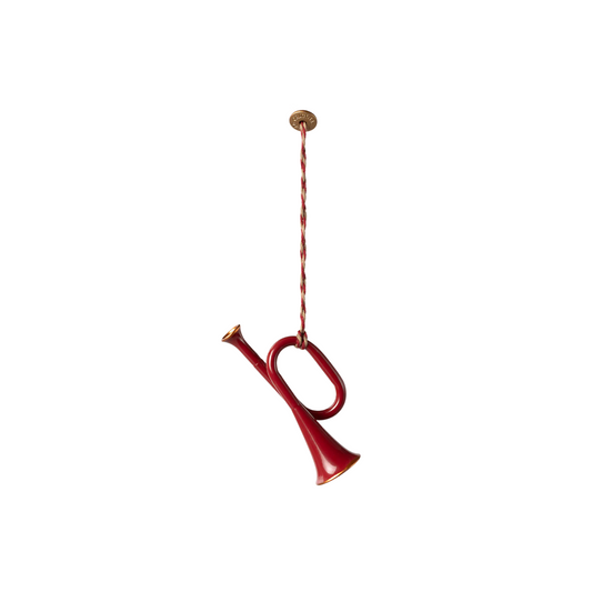 Metal ornament, Trumpet - Red