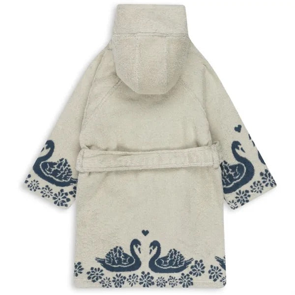 terry jacquard bathrobe - swan ขนาด Junior