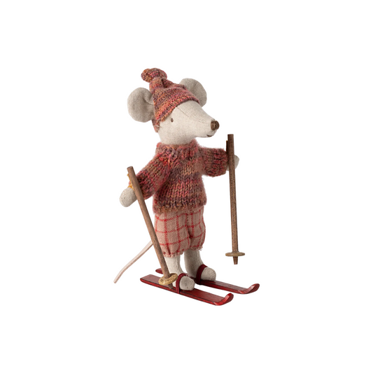 Winter mouse with ski set, Big sister - Rose