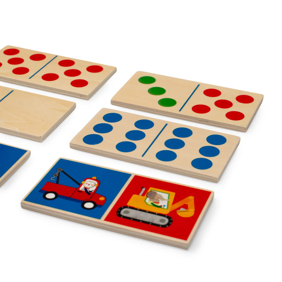 Les Popipop Wooden Dominoes Game
