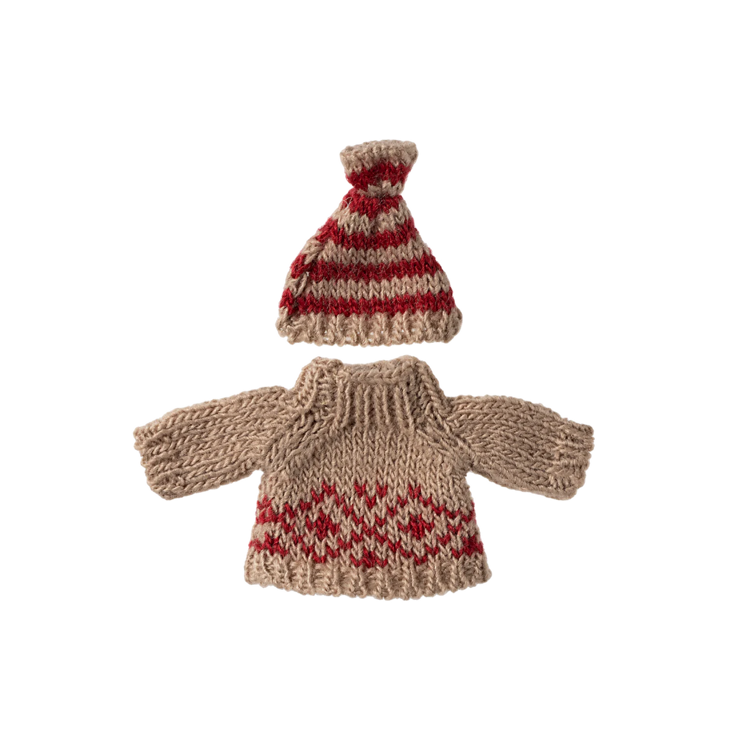 Knitted sweater and hat, Mum mouse