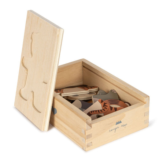 wooden dress up puzzle - animals