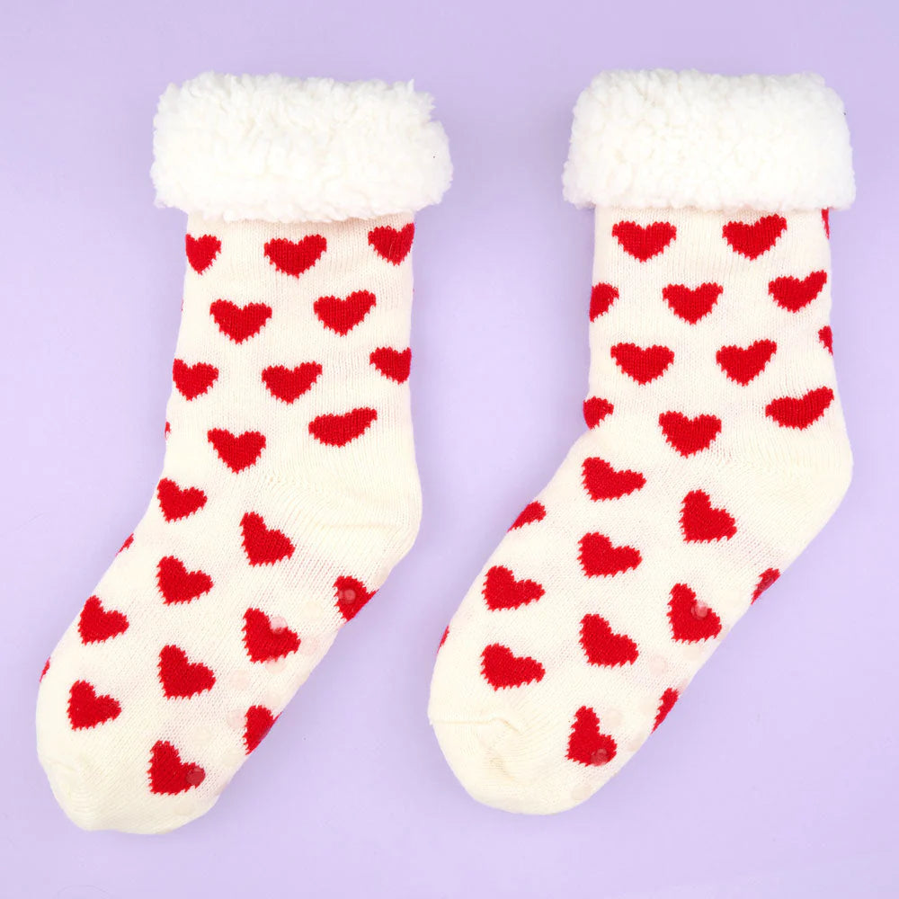 Heart slippers socks