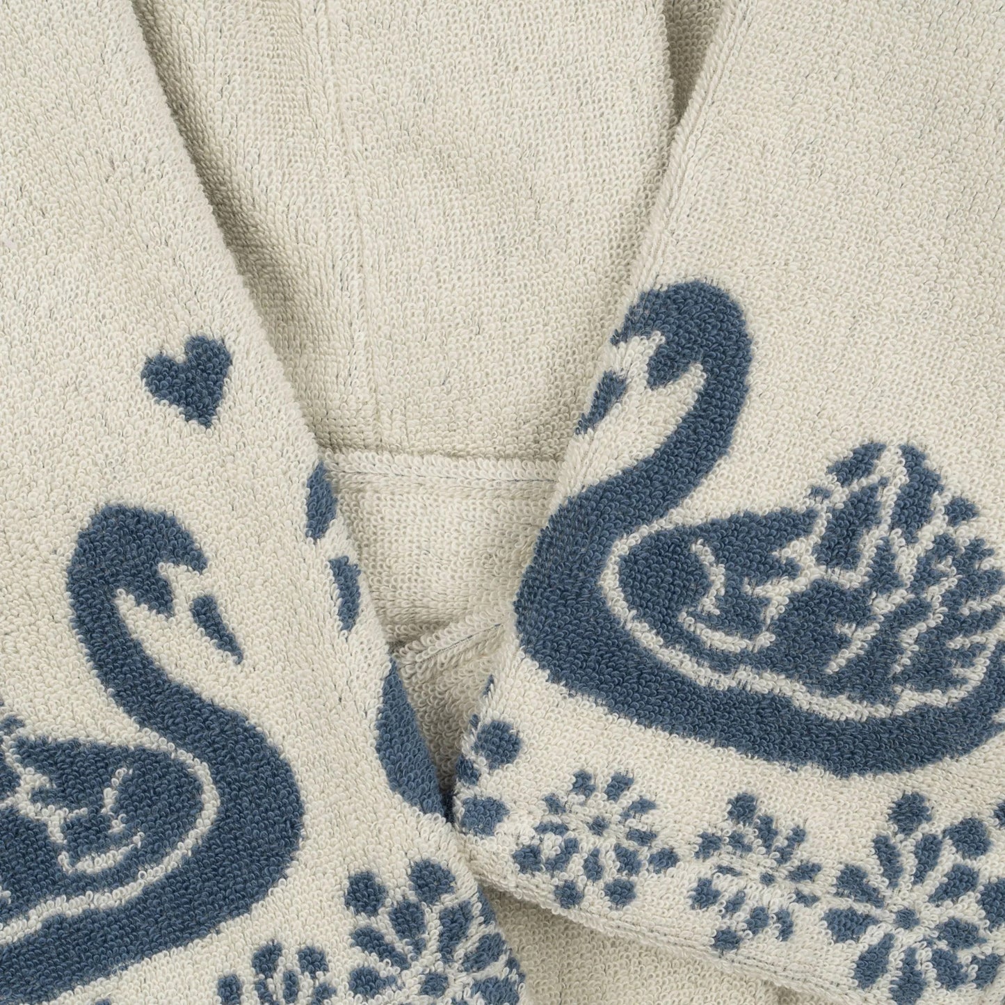 terry jacquard bathrobe - swan ขนาด Junior