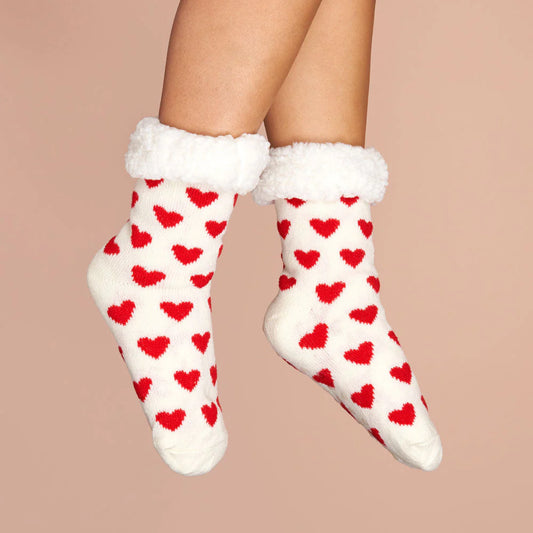 Heart slippers socks