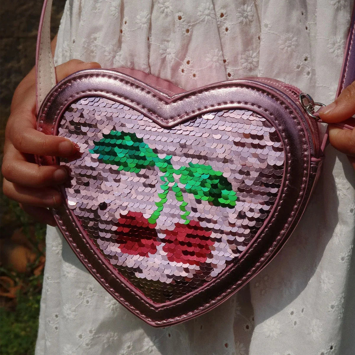 Tut Heart Sequin Bag - Rose