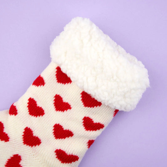 Heart slippers socks