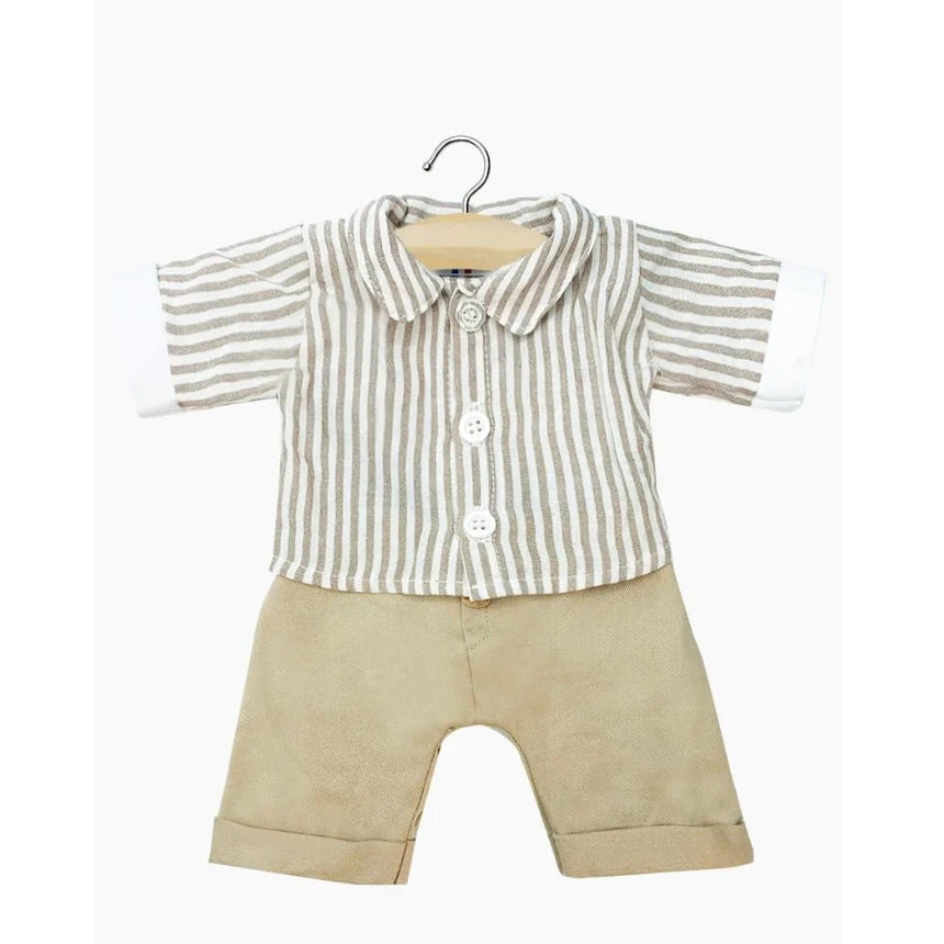Robert beige/white striped shirt set with Edmond beige pants