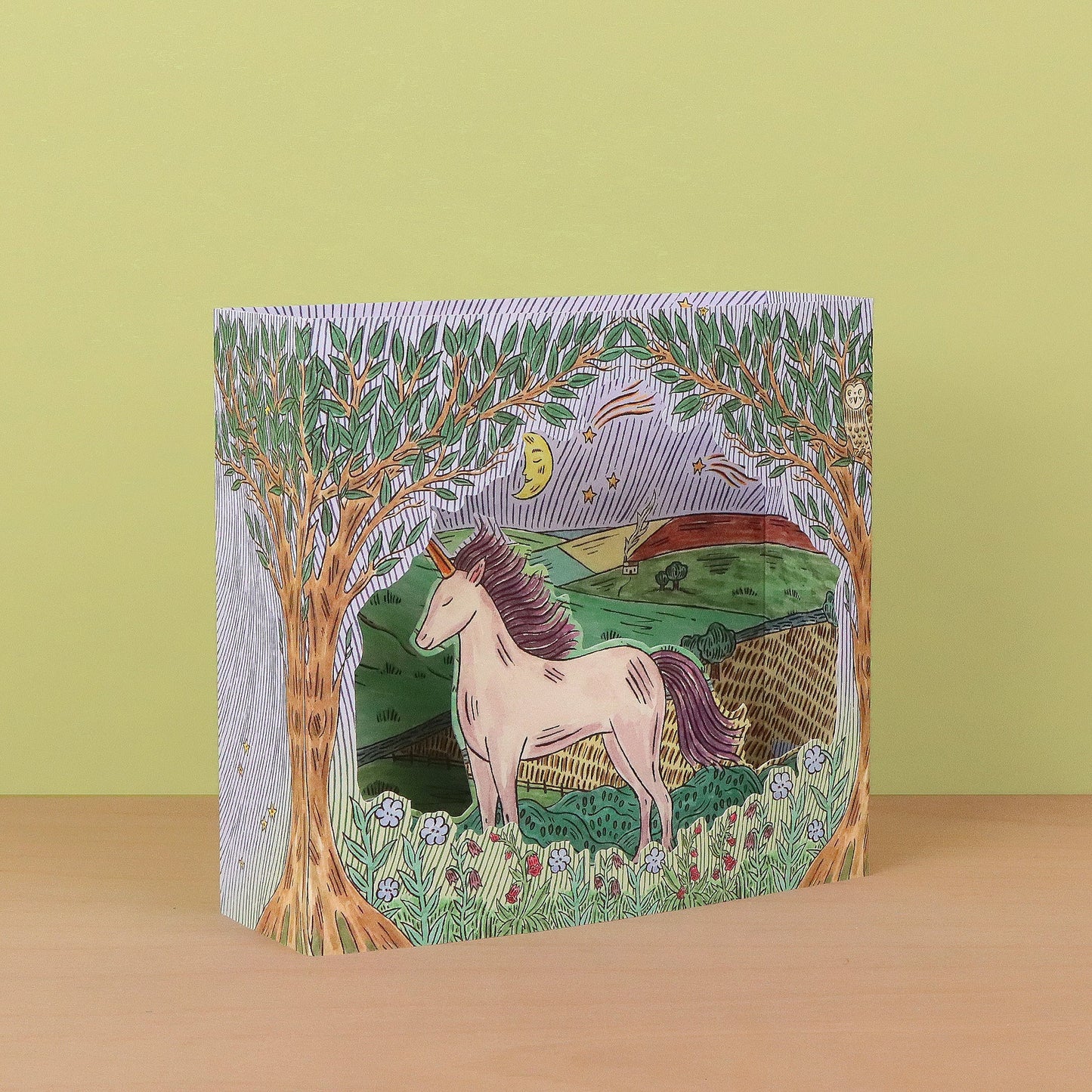 Twilight Unicorn die-cut card by Fee Greening