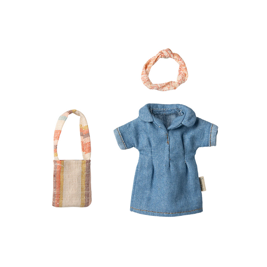 Denim dress and bag, Mum mouse