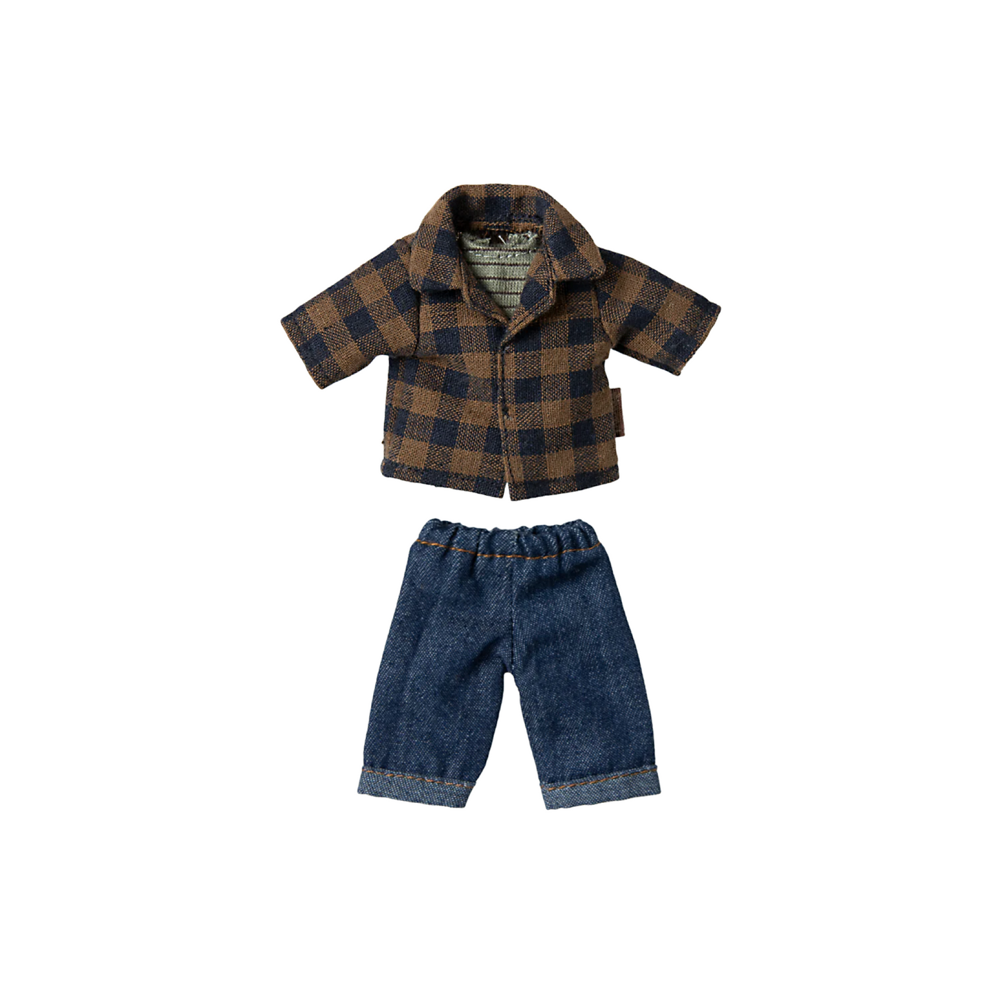 Brown checked shirt and pants, Dad mouse
