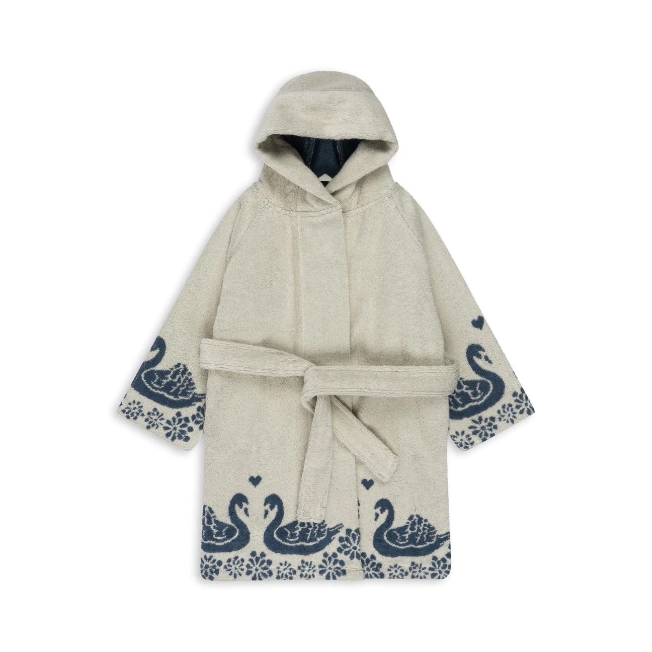 terry jacquard bathrobe - swan ขนาด Junior