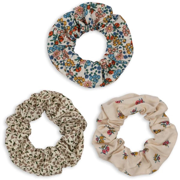 3 pack scrunchie big - peonia/bibi fleur/milk tank